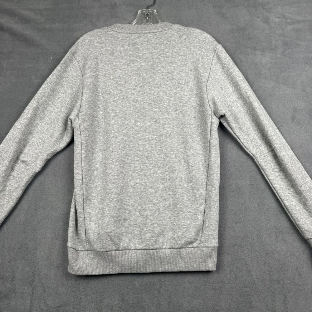 Adidas Mens Small Gray Heather Logo Crewneck‎ Sweatshirt French Terry Pullover